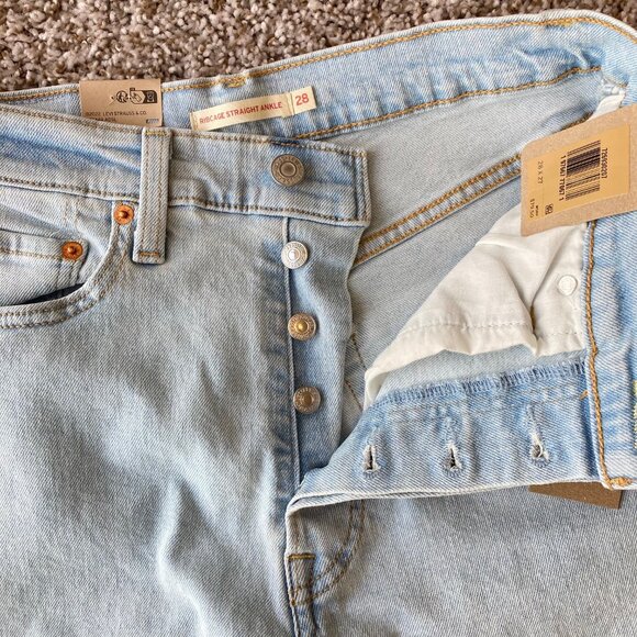 NWT Levi’s Ribcage Straight Ankle Jeans Womens 28 Pretty Diva Mermaid Button Fly - Picture 5 of 9